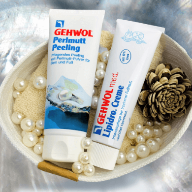 Gehwol Perlmutt-Peeling und Gehwol med Lipidro&nbsp;Creme